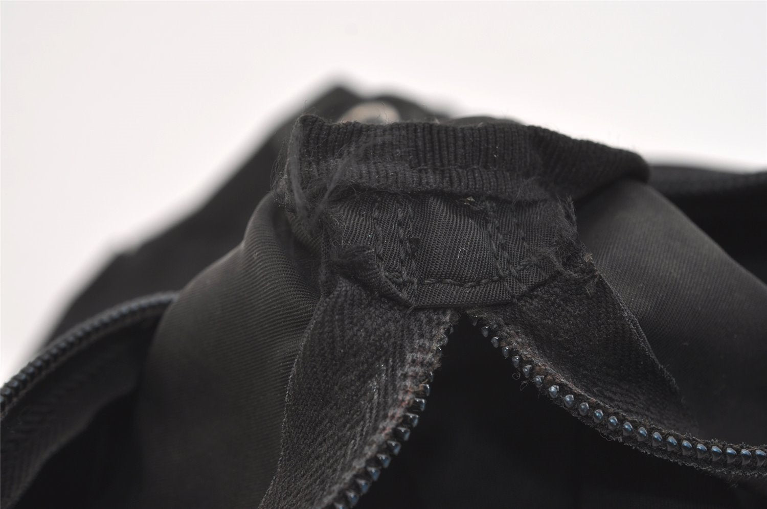 Authentic PRADA Nylon Tessuto Leather Clutch Hand Bag Purse Black 3639J