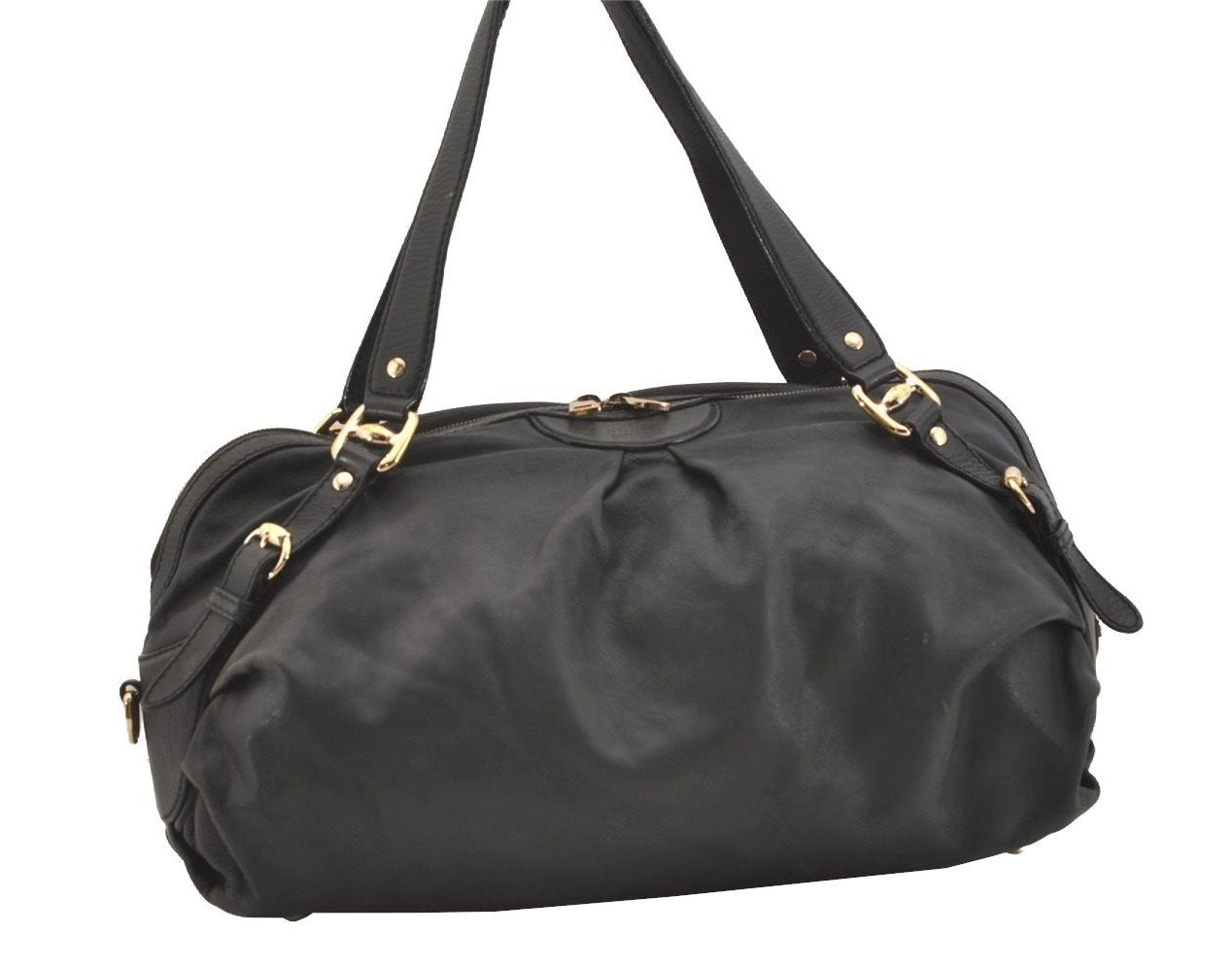 Authentic GUCCI Vintage 2Way Shoulder Hand Bag Leather 269929 Black 3640J