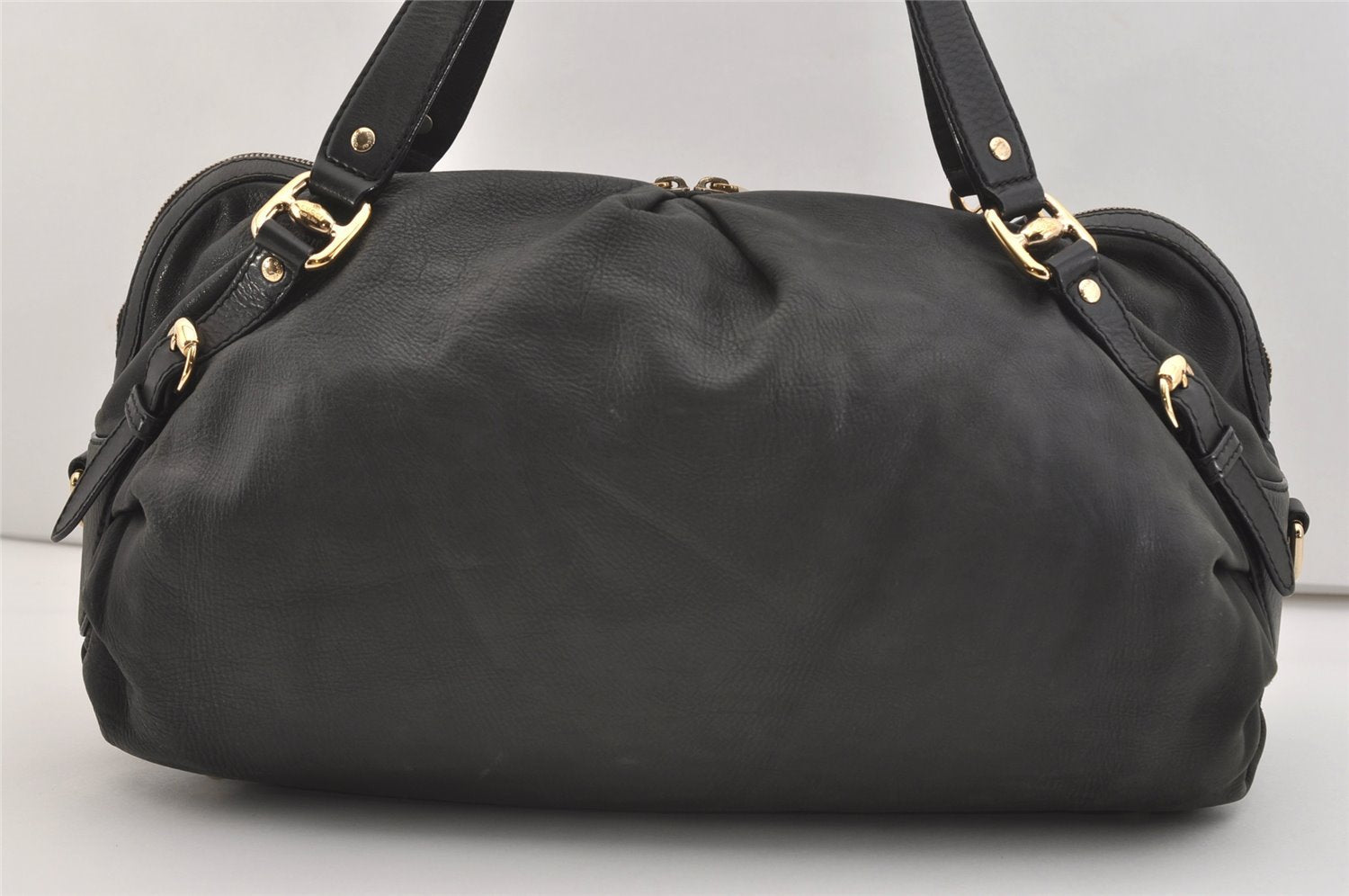 Authentic GUCCI Vintage 2Way Shoulder Hand Bag Leather 269929 Black 3640J