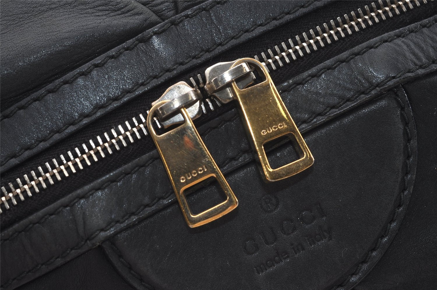 Authentic GUCCI Vintage 2Way Shoulder Hand Bag Leather 269929 Black 3640J