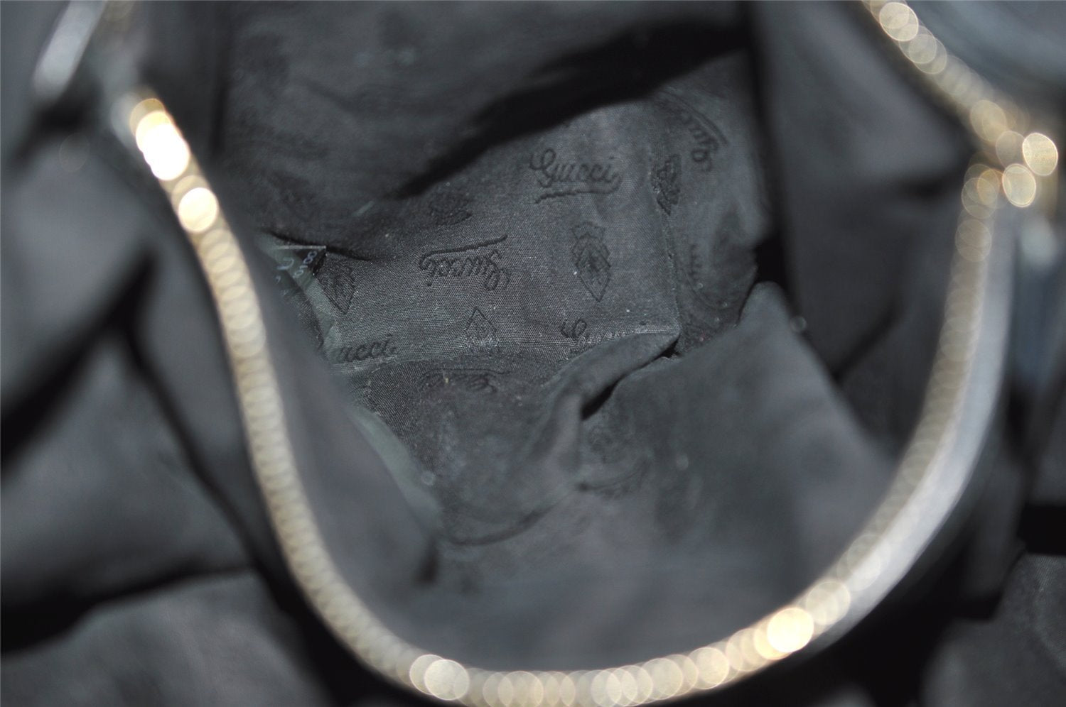 Authentic GUCCI Vintage 2Way Shoulder Hand Bag Leather 269929 Black 3640J