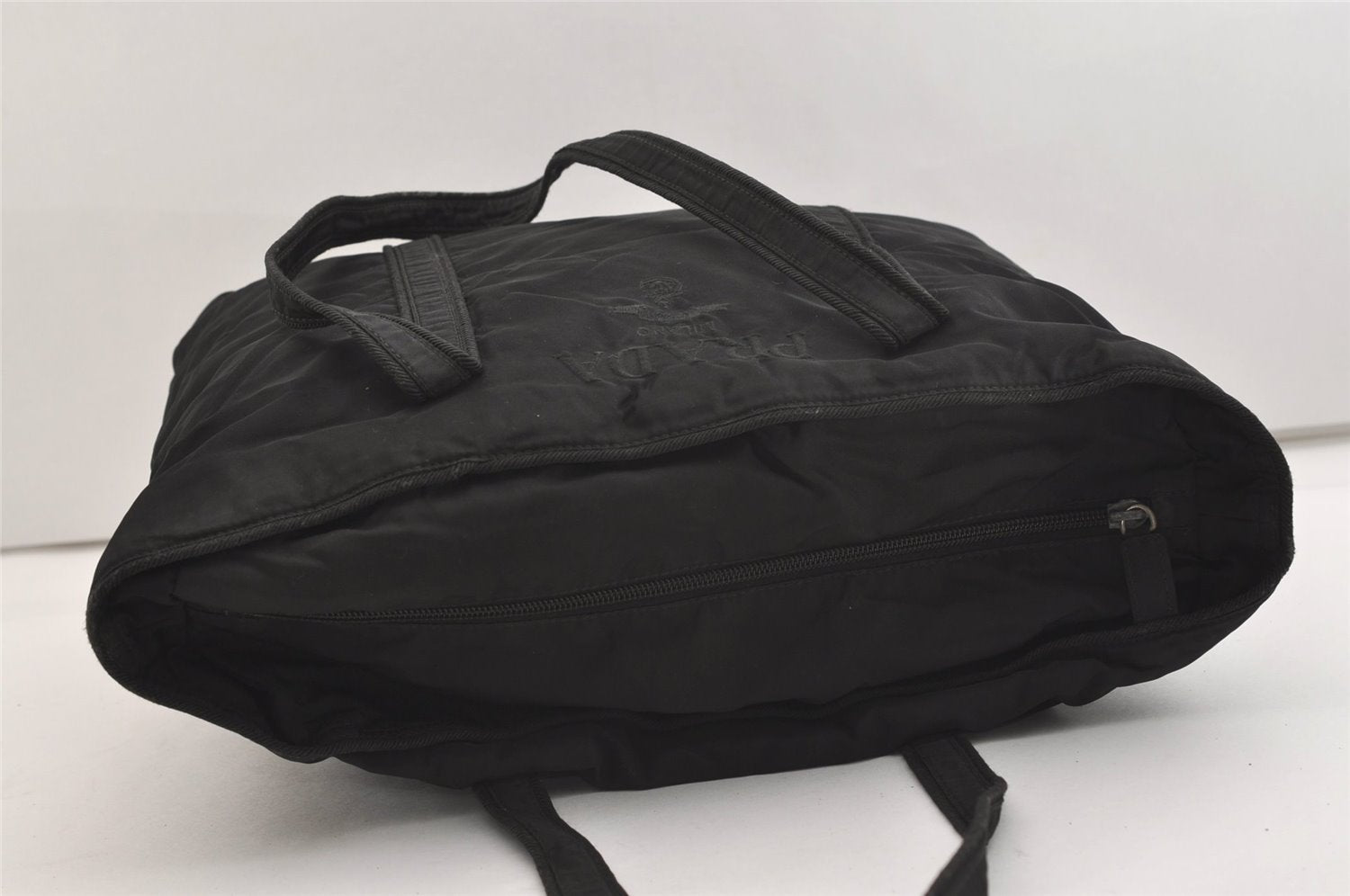 Authentic PRADA Vintage Nylon Tessuto Shoulder Tote Bag Black 3641J