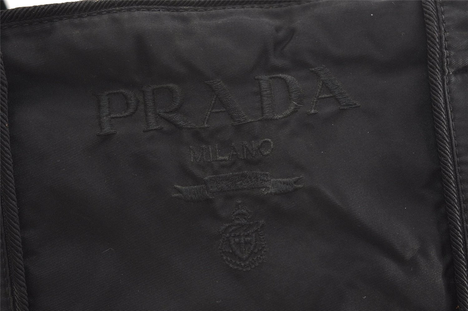 Authentic PRADA Vintage Nylon Tessuto Shoulder Tote Bag Black 3641J
