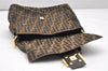 Authentic FENDI Zucca Mamma Baguette Shoulder Bag Canvas Leather Brown 3641K