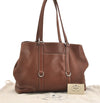 Authentic PRADA VIT DAINO LIFE Leather Shoulder Tote Bag BR2920 Brown 3642J
