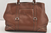 Authentic PRADA VIT DAINO LIFE Leather Shoulder Tote Bag BR2920 Brown 3642J