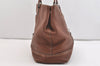 Authentic PRADA VIT DAINO LIFE Leather Shoulder Tote Bag BR2920 Brown 3642J