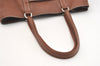 Authentic PRADA VIT DAINO LIFE Leather Shoulder Tote Bag BR2920 Brown 3642J