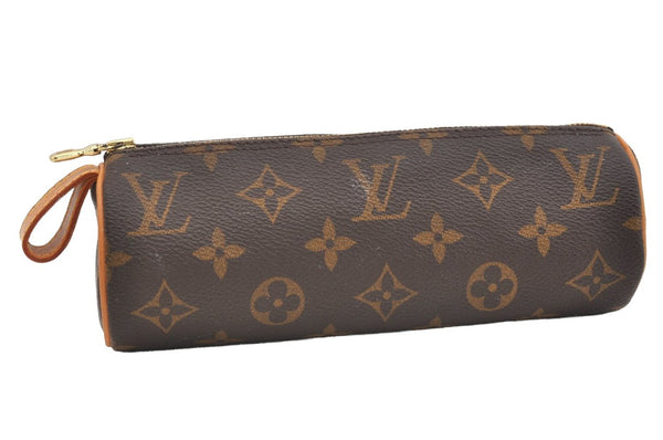 Authentic Louis Vuitton Monogram Trousse Ronde Pen Case Pouch M47630 Junk 3646J