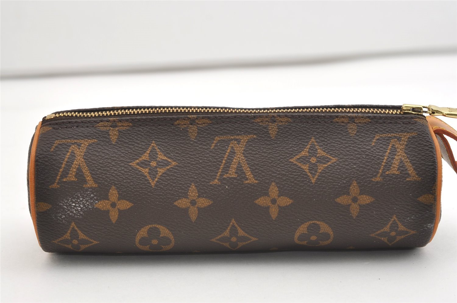 Authentic Louis Vuitton Monogram Trousse Ronde Pen Case Pouch M47630 Junk 3646J