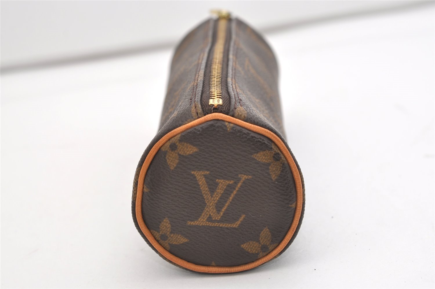 Authentic Louis Vuitton Monogram Trousse Ronde Pen Case Pouch M47630 Junk 3646J