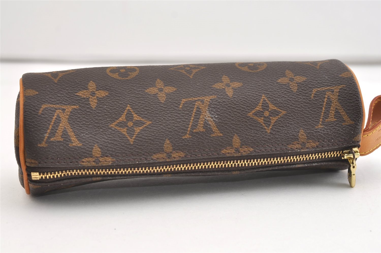 Authentic Louis Vuitton Monogram Trousse Ronde Pen Case Pouch M47630 Junk 3646J