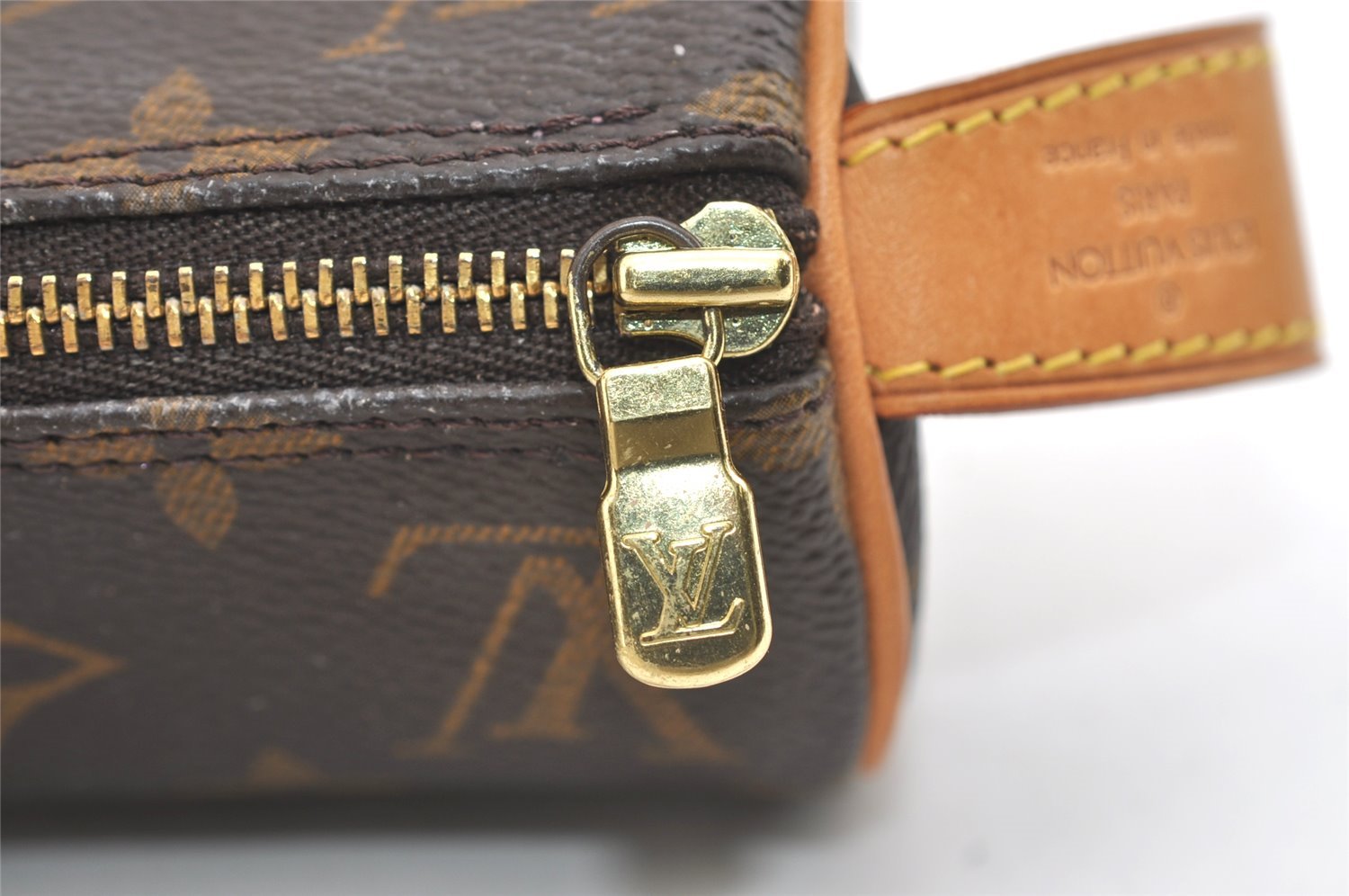 Authentic Louis Vuitton Monogram Trousse Ronde Pen Case Pouch M47630 Junk 3646J