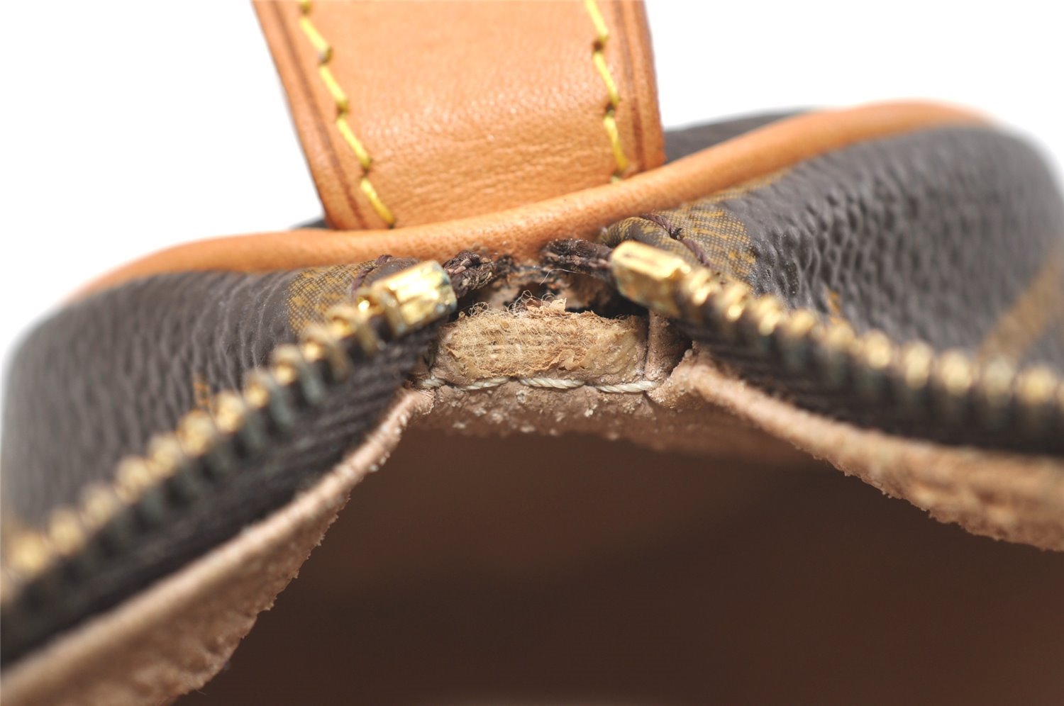 Authentic Louis Vuitton Monogram Trousse Ronde Pen Case Pouch M47630 Junk 3646J