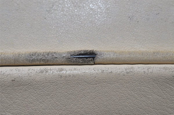 Authentic GUCCI Bamboo Drawstring Backpack Leather White 3647I