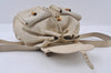 Authentic GUCCI Bamboo Drawstring Backpack Leather White 3647I
