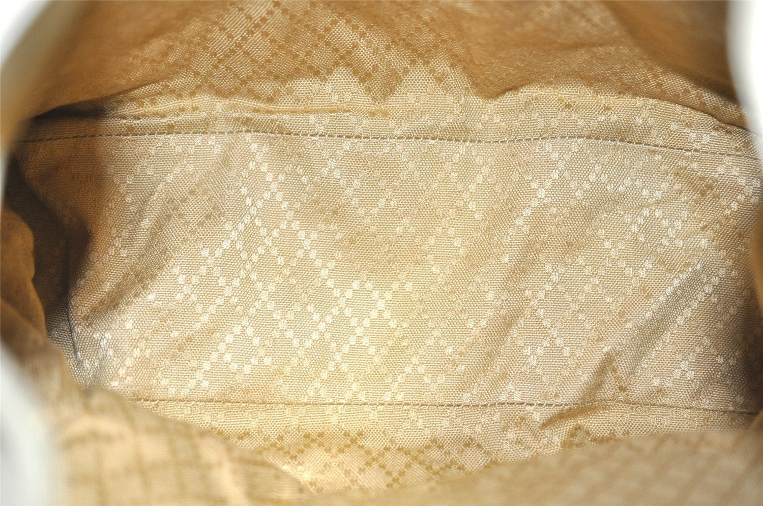 Authentic GUCCI Bamboo Drawstring Backpack Leather White 3647I