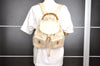 Authentic GUCCI Bamboo Drawstring Backpack Leather White 3647I