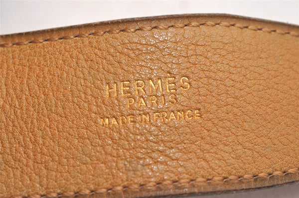 Authentic HERMES Constance Leather Belt Size 100cm 39.4" Purple Brown 3649J