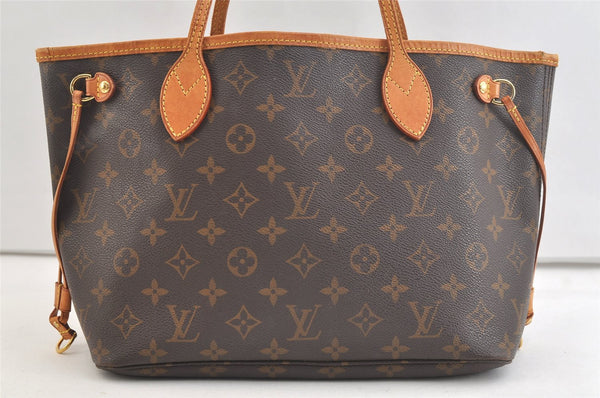 Authentic Louis Vuitton Monogram Neverfull PM Shoulder Tote Bag M40155 LV 3649K