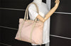 Authentic GUCCI Vintage Shoulder Tote Bag GG Canvas Leather 257304 Pink 3650I