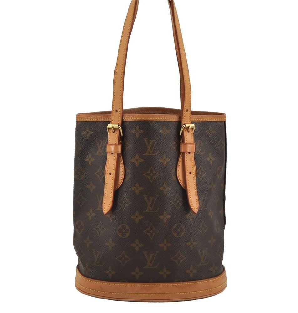 Authentic Louis Vuitton Monogram Bucket PM Shoulder Tote Bag M42238 LV 3651J