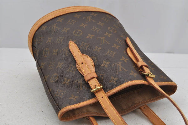 Authentic Louis Vuitton Monogram Bucket PM Shoulder Tote Bag M42238 LV 3651J