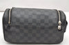 Authentic Louis Vuitton Damier Graphite Toilette Pouch Hand Bag N47625 LV 3651K