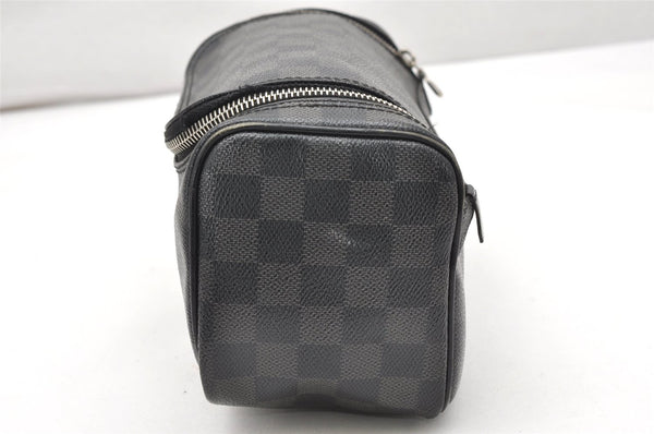 Authentic Louis Vuitton Damier Graphite Toilette Pouch Hand Bag N47625 LV 3651K