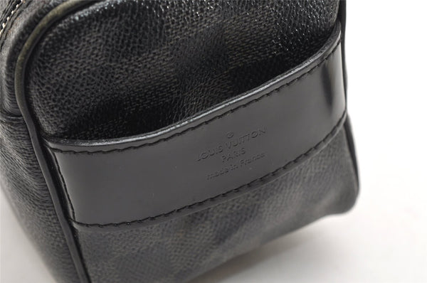 Authentic Louis Vuitton Damier Graphite Toilette Pouch Hand Bag N47625 LV 3651K