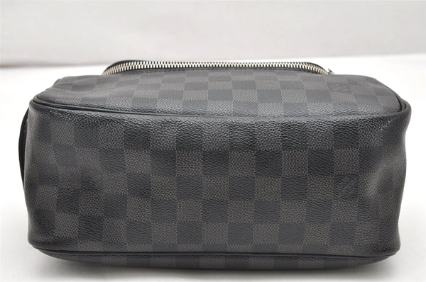 Authentic Louis Vuitton Damier Graphite Toilette Pouch Hand Bag N47625 LV 3651K