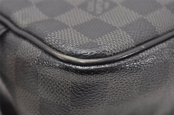 Authentic Louis Vuitton Damier Graphite Toilette Pouch Hand Bag N47625 LV 3651K