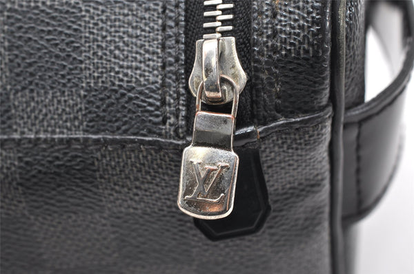 Authentic Louis Vuitton Damier Graphite Toilette Pouch Hand Bag N47625 LV 3651K
