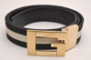 Authentic GUCCI Sherry Line Belt Canvas Leather Size 80cm 31.5" Black 3653J