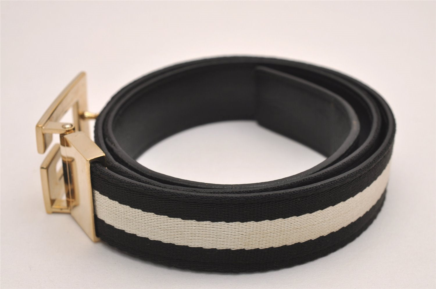 Authentic GUCCI Sherry Line Belt Canvas Leather Size 80cm 31.5