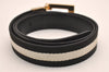 Authentic GUCCI Sherry Line Belt Canvas Leather Size 80cm 31.5" Black 3653J