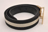 Authentic GUCCI Sherry Line Belt Canvas Leather Size 80cm 31.5" Black 3653J