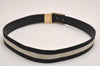 Authentic GUCCI Sherry Line Belt Canvas Leather Size 80cm 31.5" Black 3653J