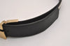 Authentic GUCCI Sherry Line Belt Canvas Leather Size 80cm 31.5" Black 3653J