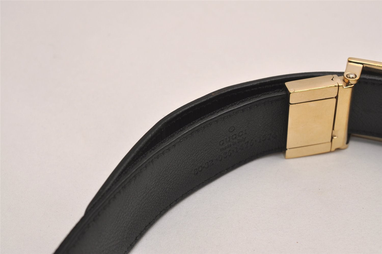 Authentic GUCCI Sherry Line Belt Canvas Leather Size 80cm 31.5