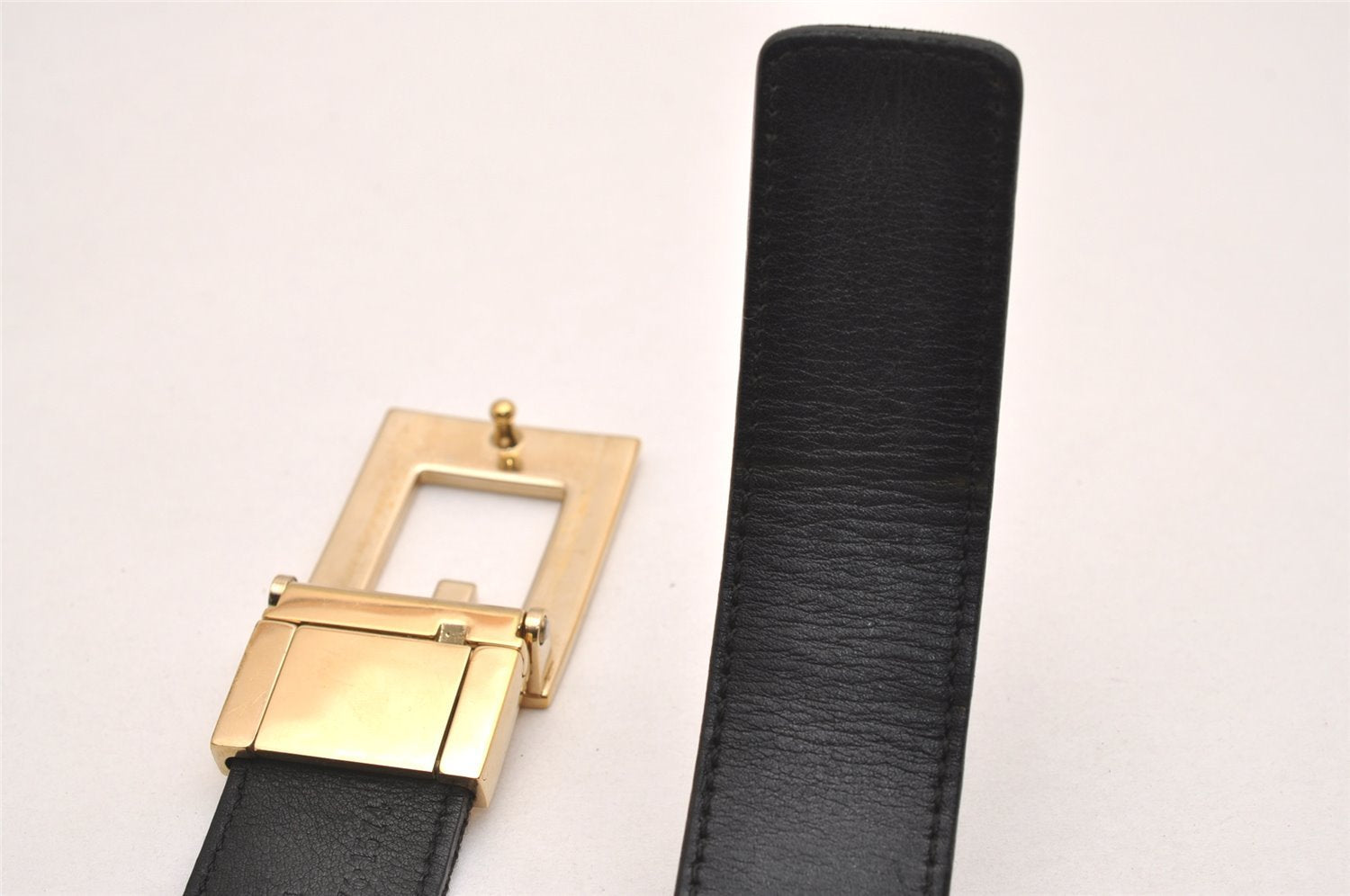 Authentic GUCCI Sherry Line Belt Canvas Leather Size 80cm 31.5