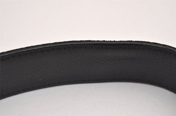 Authentic GUCCI Sherry Line Belt Canvas Leather Size 80cm 31.5" Black 3653J