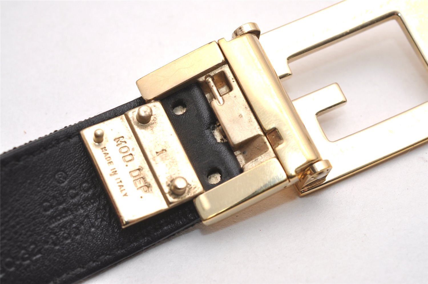 Authentic GUCCI Sherry Line Belt Canvas Leather Size 80cm 31.5