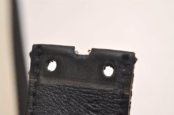 Authentic GUCCI Sherry Line Belt Canvas Leather Size 80cm 31.5" Black 3653J