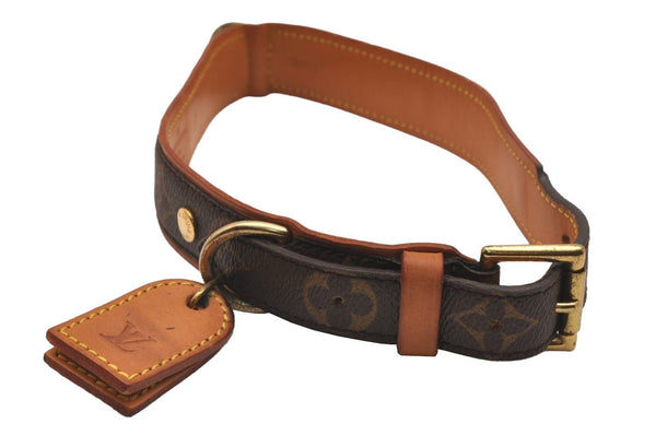 Authentic Louis Vuitton Monogram Collier Baxter GM Dog Collar M58070 LV 3654J