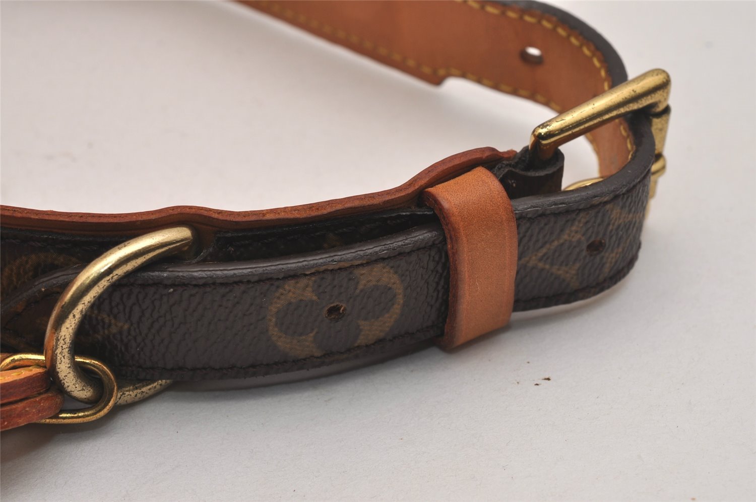Authentic Louis Vuitton Monogram Collier Baxter GM Dog Collar M58070 LV 3654J