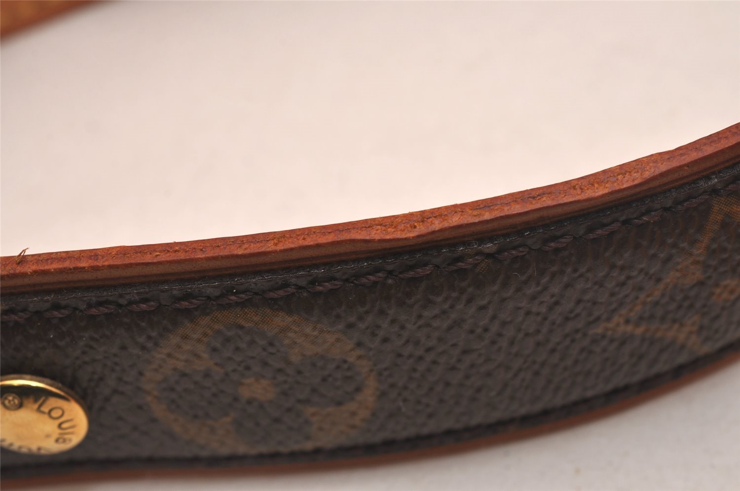 Authentic Louis Vuitton Monogram Collier Baxter GM Dog Collar M58070 LV 3654J