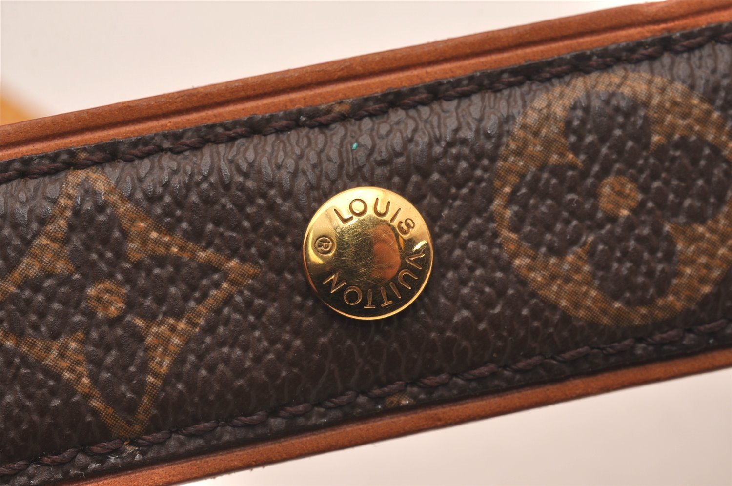 Authentic Louis Vuitton Monogram Collier Baxter GM Dog Collar M58070 LV 3654J