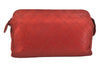 Authentic CHANEL Calf Skin Bicolore CC Logo Clutch Hand Bag Purse Red 3654K
