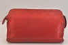 Authentic CHANEL Calf Skin Bicolore CC Logo Clutch Hand Bag Purse Red 3654K